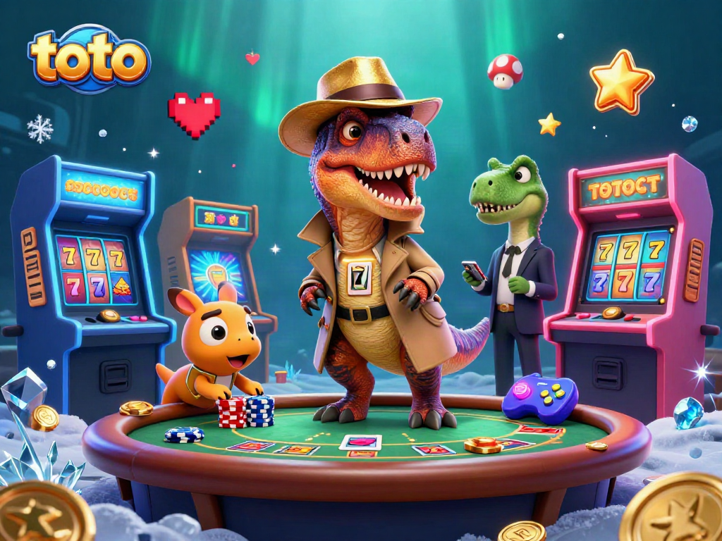 Toto card counter velociraptor strategizing at a blackjack table amidst casino elements.