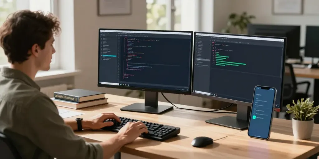 Instant indexing focused workspace with developer and multiple code monitors