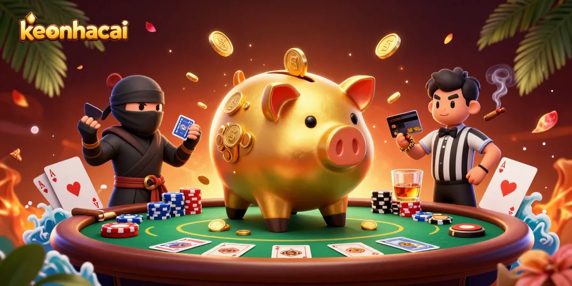 Engage in keonhacai with dynamic casino characters amidst a vibrant poker scene.