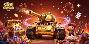 Experience immersive slot terbaru gameplay with a golden beetle tank casino bursting with excitement and treasures.