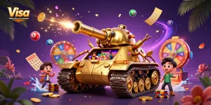 Experience exciting gameplay at Visa betting sites not on GamStop with a vibrant casino inside a golden tank!