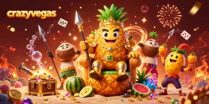 Catch the excitement at crazyvegas with vibrant casino characters and thrilling gaming elements in a 3D illustration.